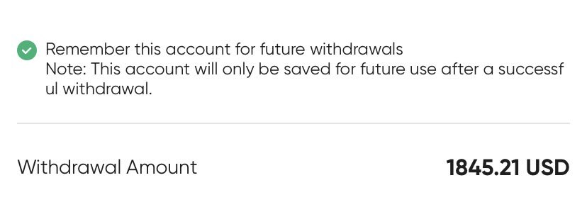 + $1845,21 · Live Account Withdrawal